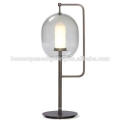 Modern bedside Italy Design Simple Metal Glass Table Lamp For Hotel